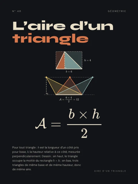 L’aire d’un triangle · Nuit, affiche aire d’un triangle