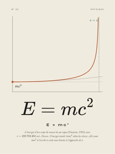 E = mc² · Papier, affiche E = mc²