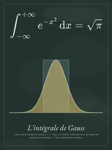 L’intégrale de Gauss · Tableau noir, affiche intégrale de Gauss