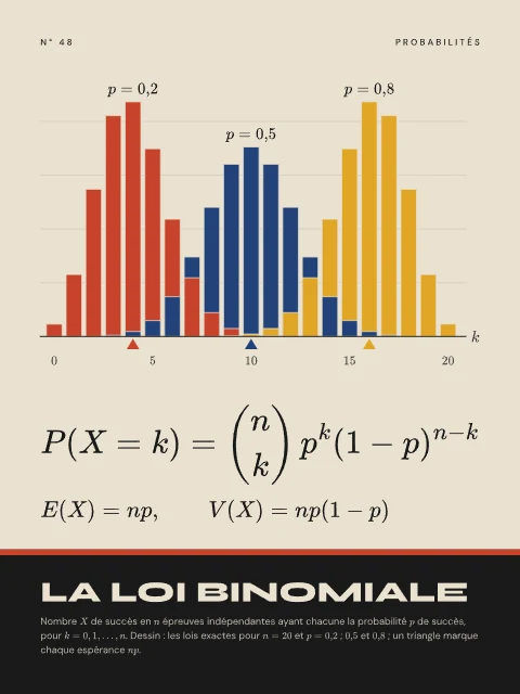 La loi binomiale · Bauhaus, affiche loi binomiale